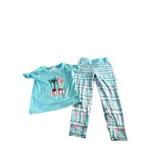 Magical Season Toddler Girls Pajamas Christmas Flamingos Blue/Pink Multi Size 4T
